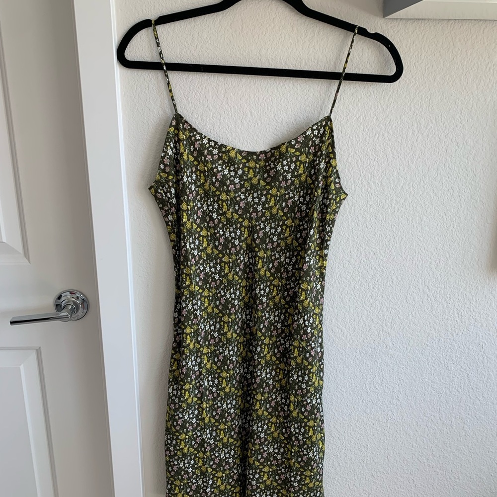 J Crew floral mini slip dress in floral stripe. Never worn. Size 4.